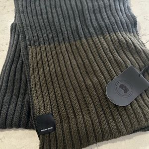 Authentic Canada Goose Men’s Stripe Rib Wool Scarf Brand New With Tags